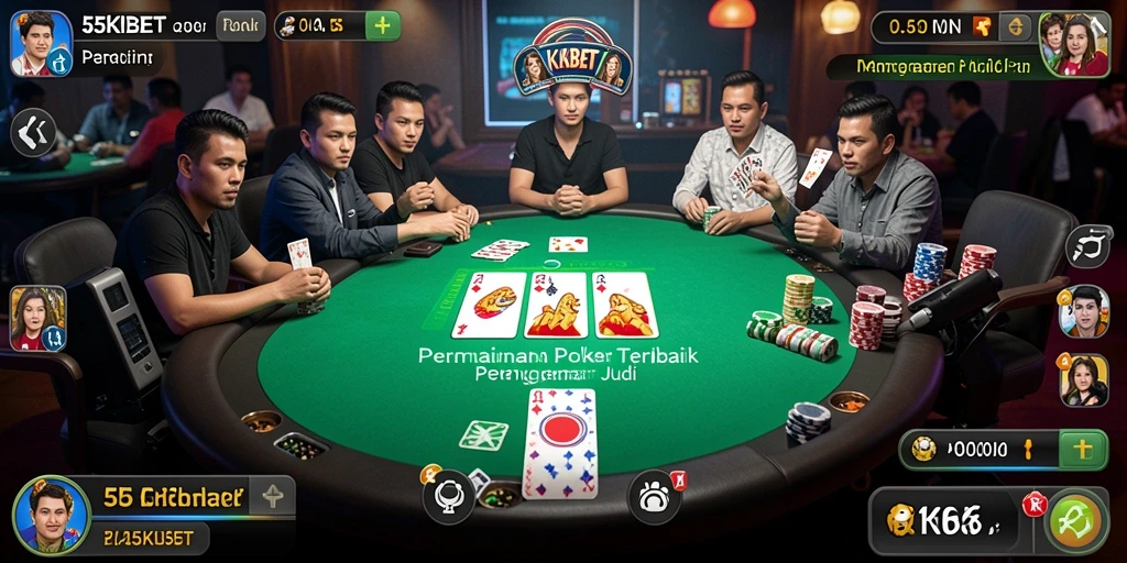 Tampilan gameplay seru dari 55KBET dengan variasi Poker yang menarik.