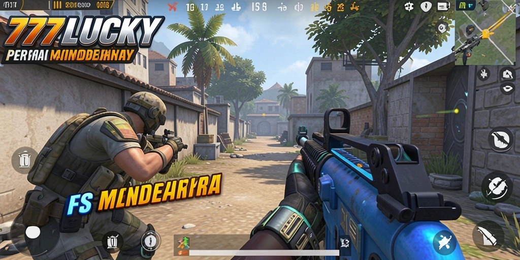 Screenshot gameplay yang menampilkan aksi menegangkan dalam 777LUCKY.