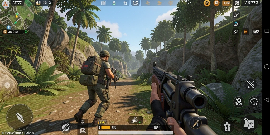 Tampilan menarik gameplay AT777 dalam pertempuran TPS.