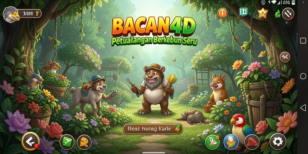 Screenshot gameplay BACAN4D yang menunjukkan lahan pertanian luas dan hewan ternak.