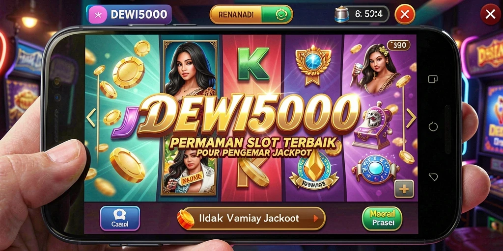 Tampilan gameplay DEWI5000 yang penuh warna dan seru.