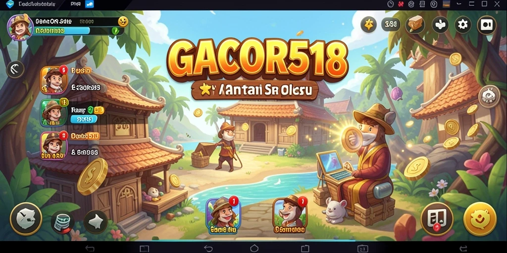 Tampilan utama gameplay seru dari GACOR518 yang penuh warna.