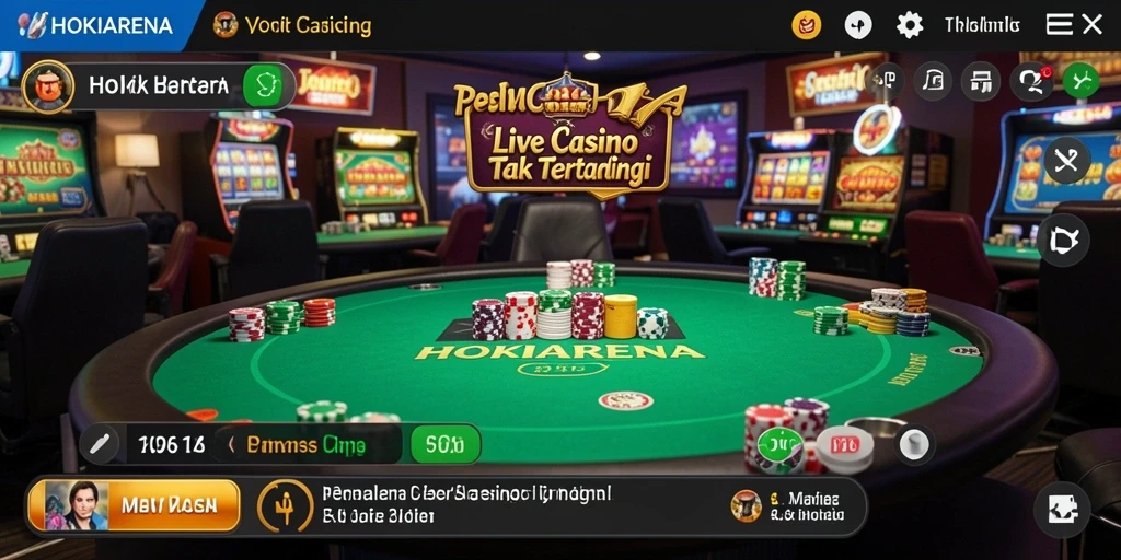 Tampilan menarik dari permainan Live Casino di HOKIARENA.