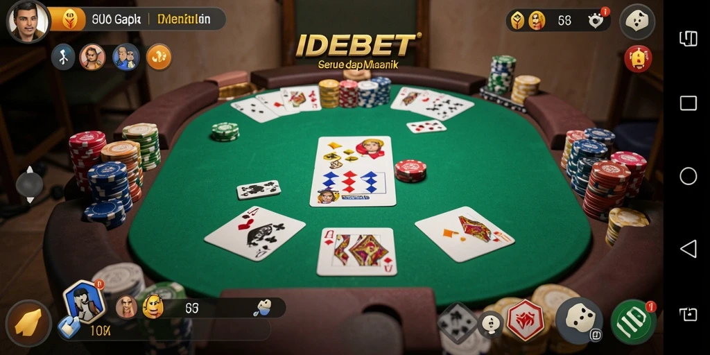 Tampilan gameplay Gaple yang seru dan interaktif di IDEBET.