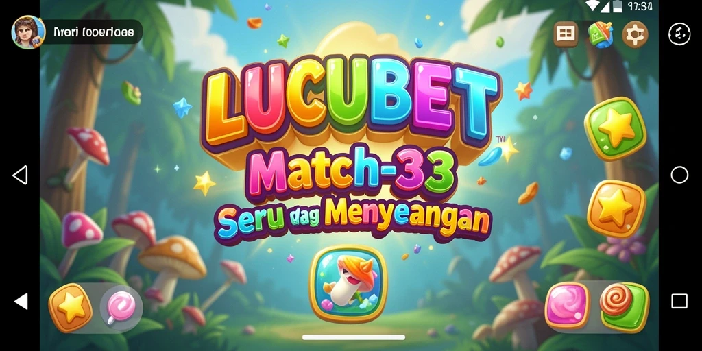 Tampilan gameplay LUCUBET yang menarik dan penuh warna dalam genre Match-3.