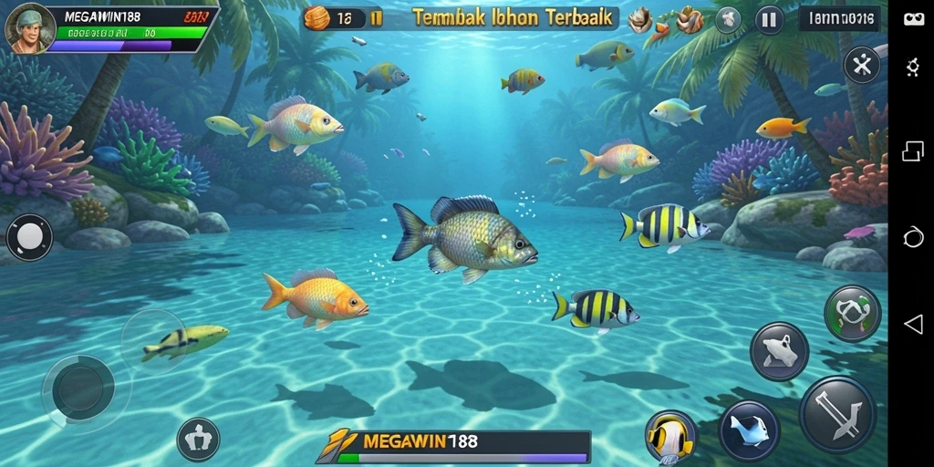 Screenshot menampilkan momen seru dalam permainan Tembak Ikan MEGAWIN188.