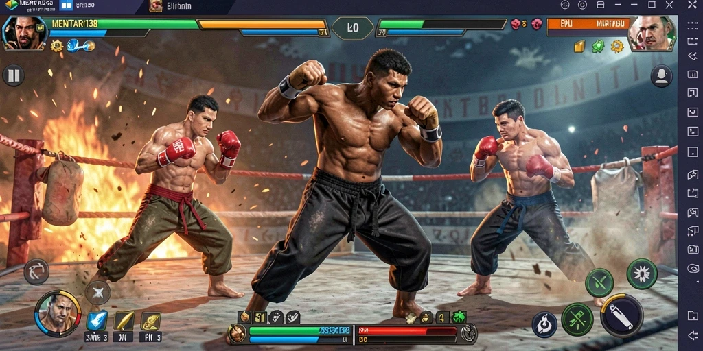 Screenshot gameplay MENTARI138 yang menunjukkan pertarungan intens.