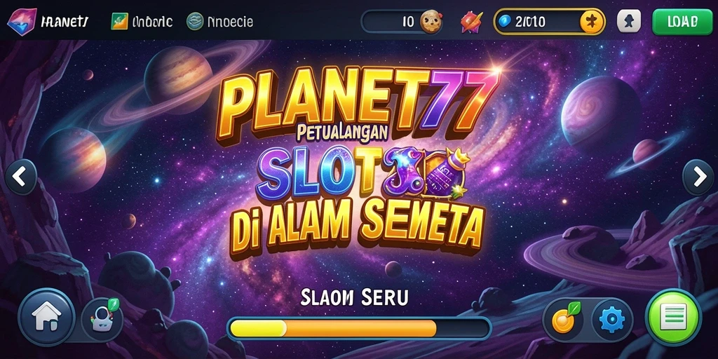 Tampilan gameplay menawan dari permainan Slot PLANET77 yang penuh warna.