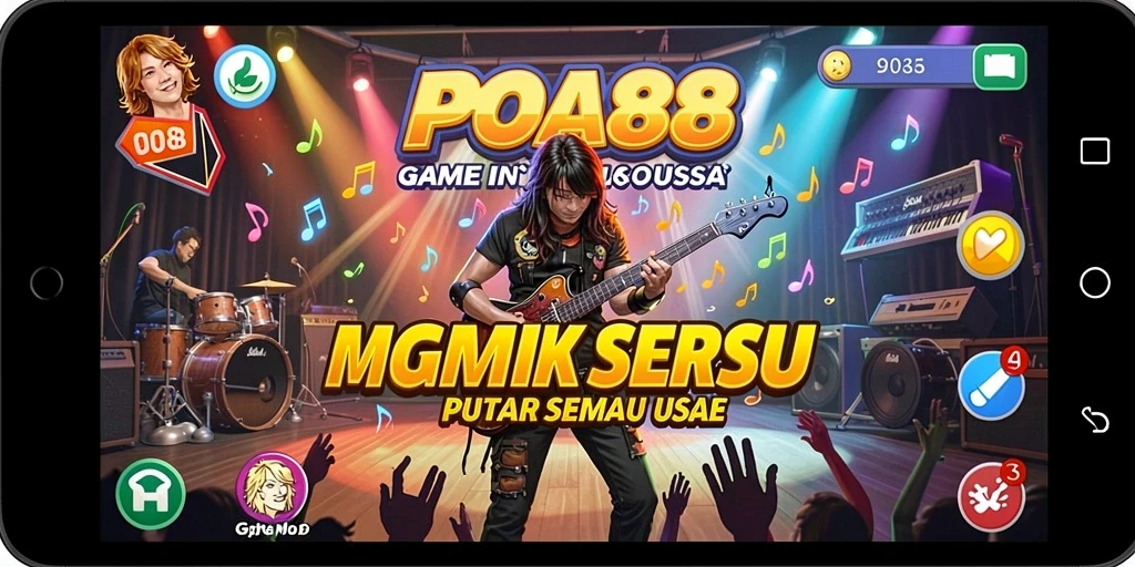 Tampilan gameplay seru POA88 dengan berbagai lagu menarik.