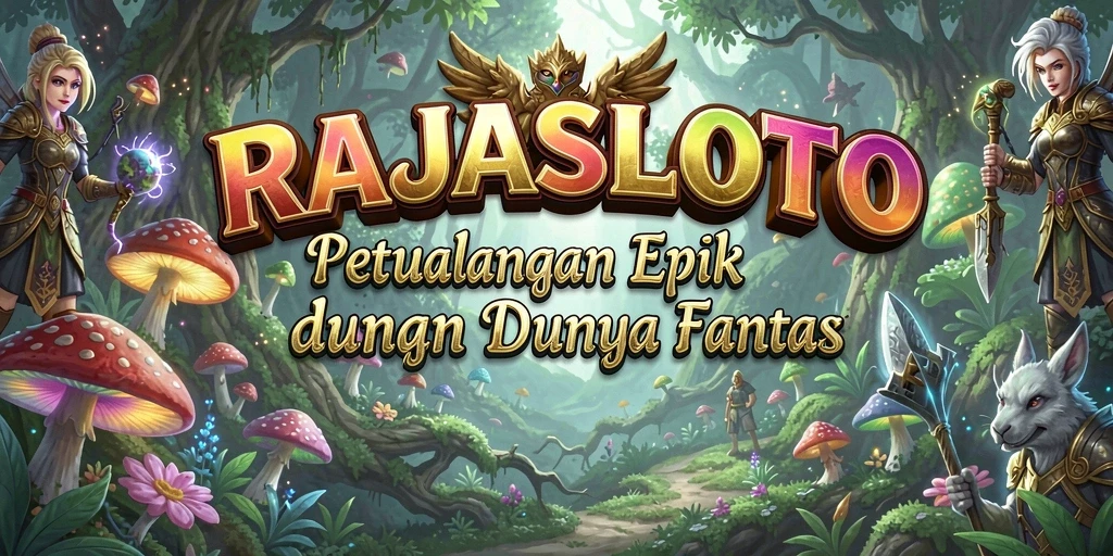 Screenshot gameplay RAJASLOTO menampilkan pertarungan epik di dunia fantasi.