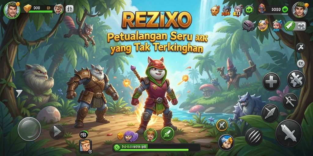 Screenshot gameplay <strong>REZIXO</strong> yang menunjukkan aksi petualangan seru.