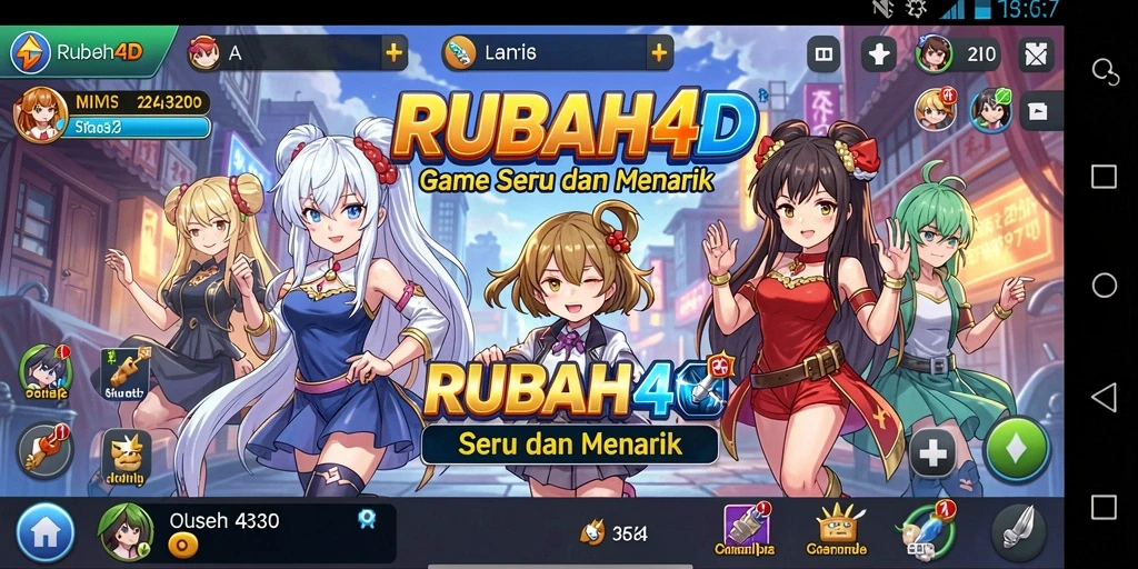 Tampilan grafis menakjubkan dari gameplay RUBAH4D dengan karakter anime.