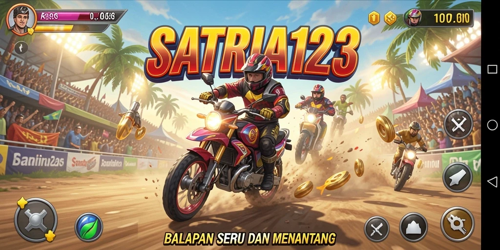 Tampilan gameplay balapan yang mendebarkan dan realistis.