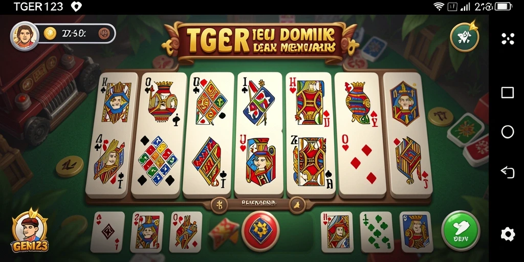 Tangkapan layar permainan TGER123 menunjukkan aksi seru dalam bermain Domino.