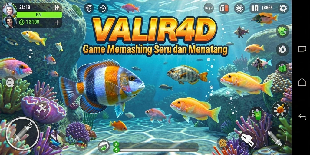 Tampilan gameplay VALIR4D yang menampilkan aksi memancing yang seru.