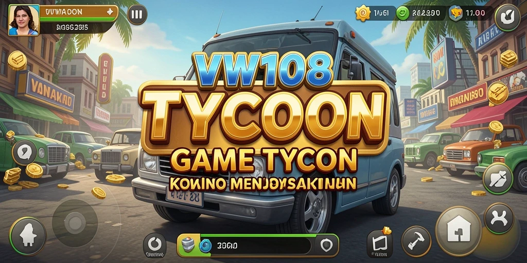 Screenshot VW108 menampilkan keseruan gameplay Tycoon dengan elemen bisnis yang dinamis.
